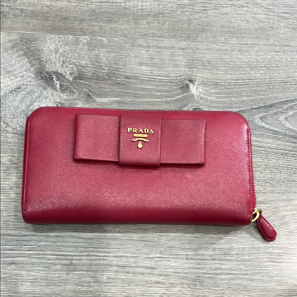 Prada Red Leather Wallet